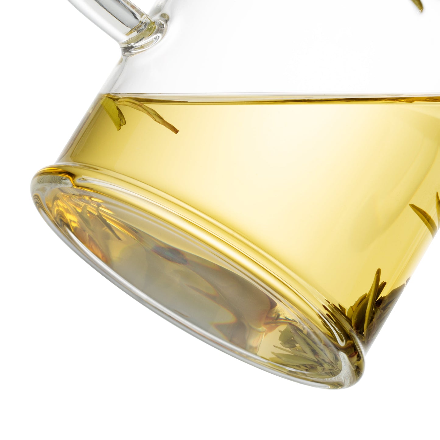 Bamboevormige glazen theemok met ingebouwd filter en deksel, 400 ml