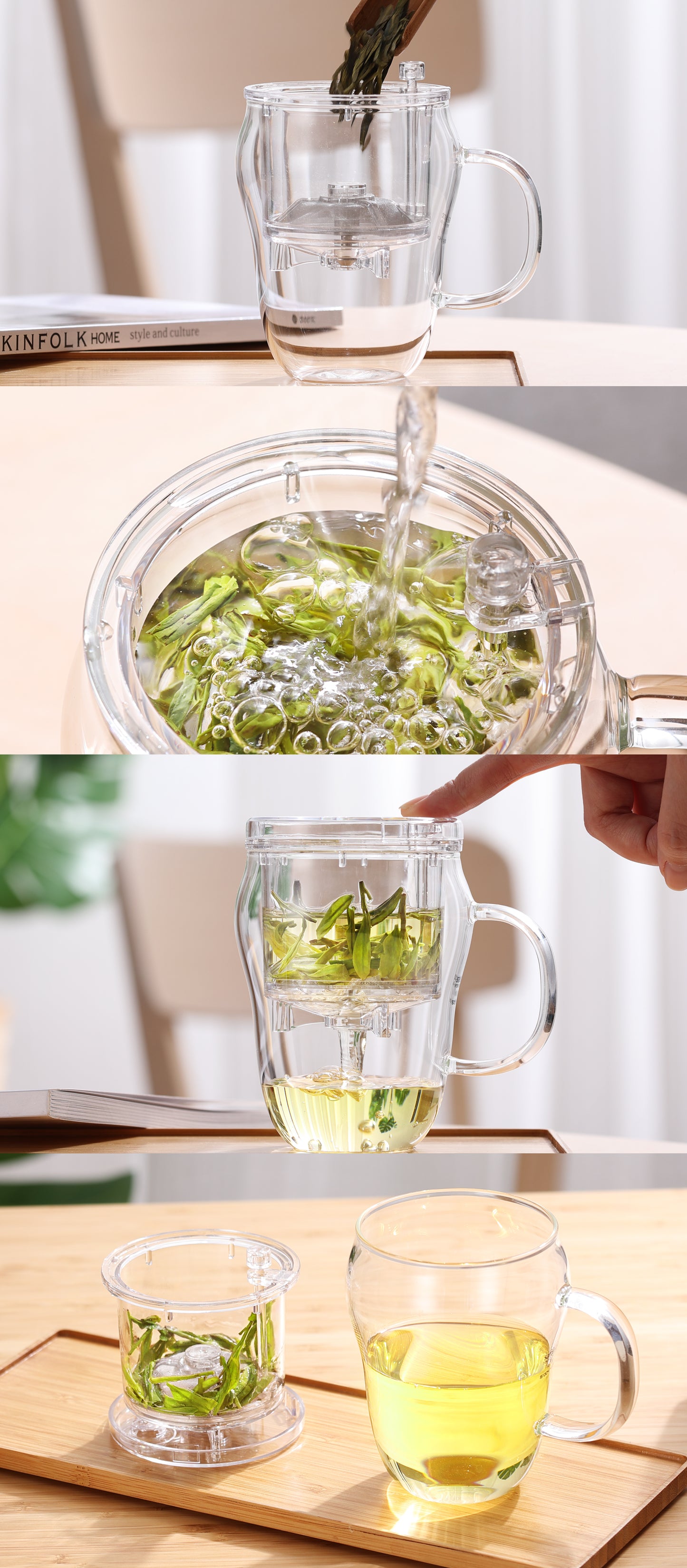 Glass Tea Infuser Mug, 410ml