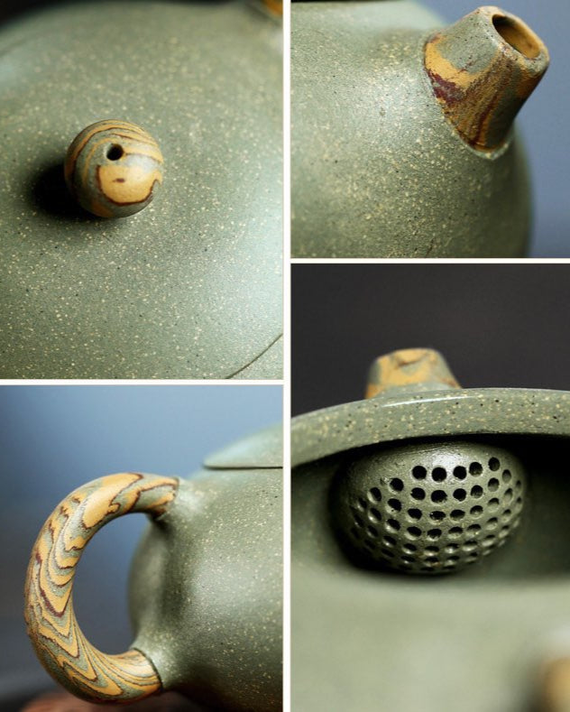 طقم شاي ييشينغ مع إبريق و2 كوب في علبة هدايا، طين دو تشينغ 210 مل