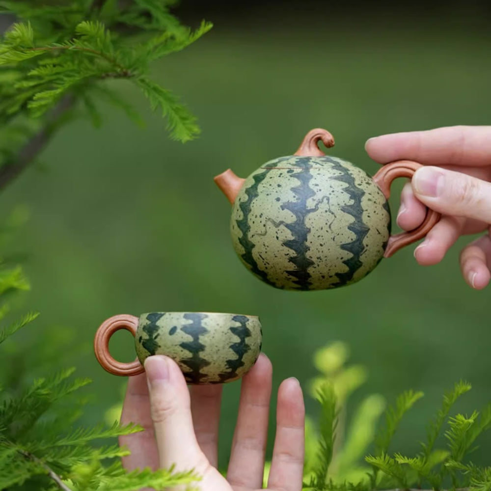 スイカの宜興茶壺と1つのティーカップセット 160ml | Teasenz.eu