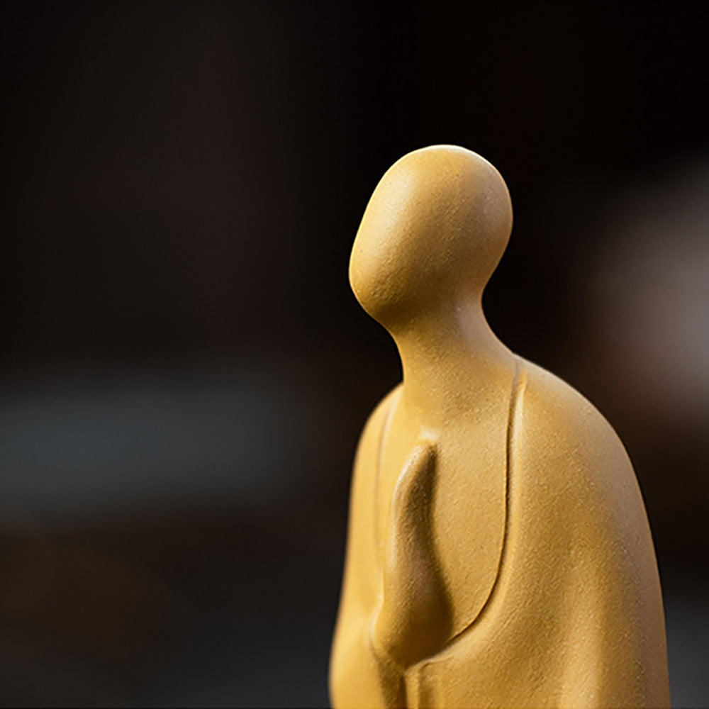 Gezichtsloze Boeddha Tea Pet, gele Duan Ni Yixing kleifiguur