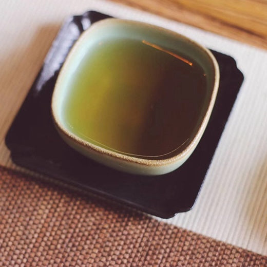 square bamboo green tea cup