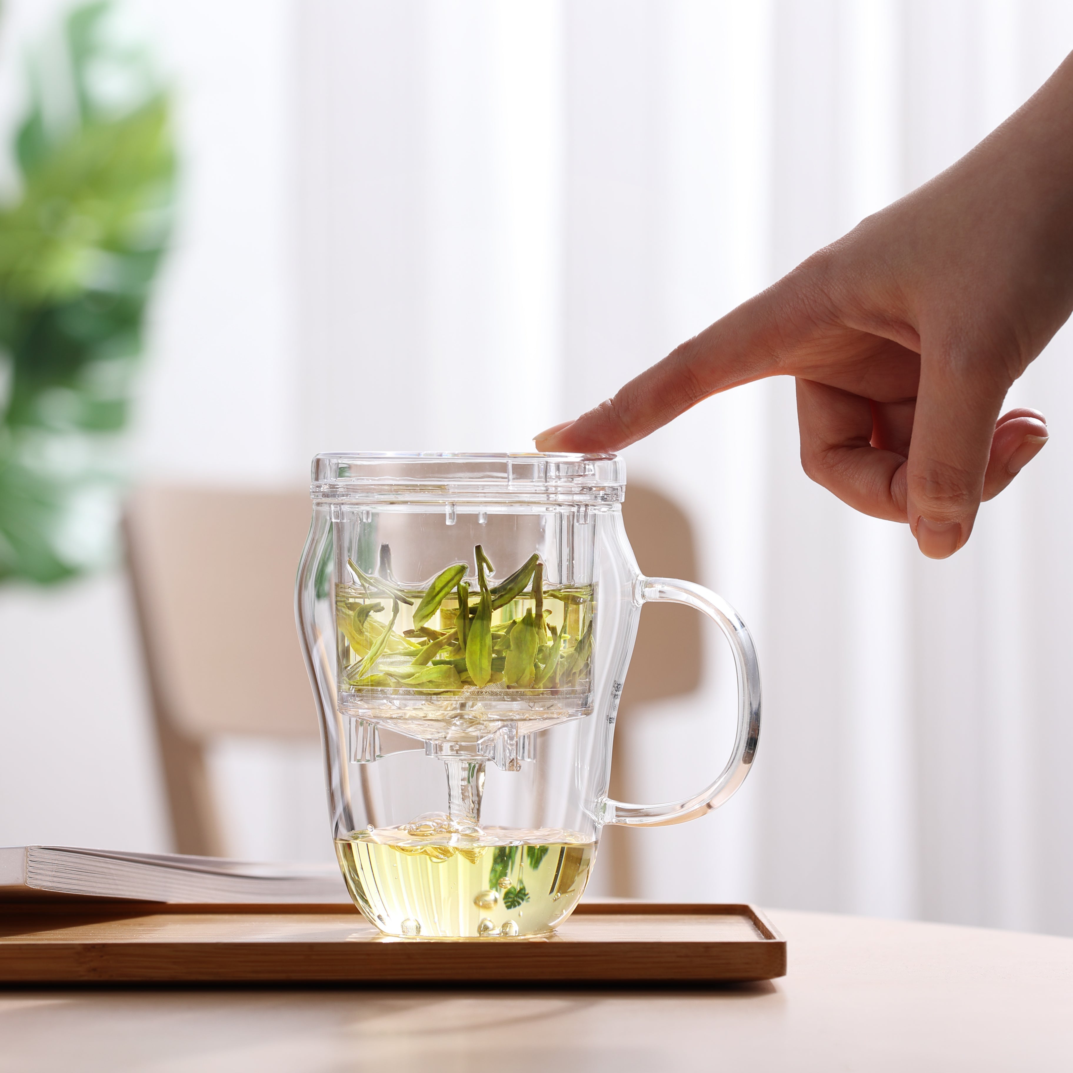 ガラス製ティーセット ティーインフューザー ハンドメイド 400ml 13