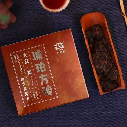 2020 Dayi Hu Po Fang Zhuan ‘Amber Brick’, Ripe Pu Erh Tea Brick 60g