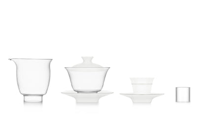 Gaiwan Tea Set with Pitcher, 5 Cups with Coaster