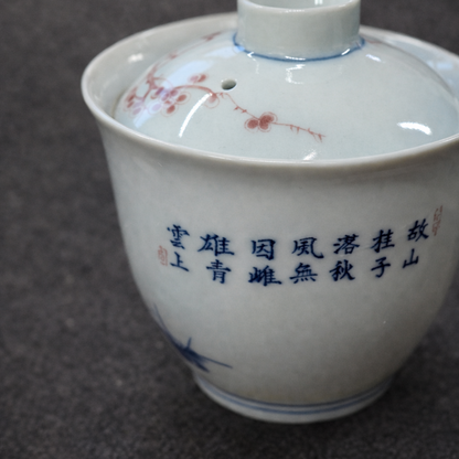 Gongfu-Reiseteeset mit Etui & 2 Tassen „Herbstpfau“