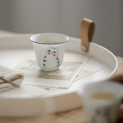 teacup on a tray, cozy small tea cup