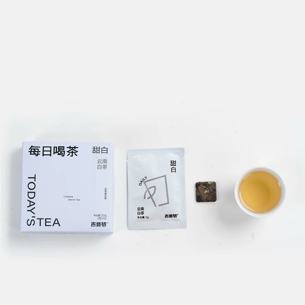 Oripuerlab Tian Bai « Thé du jour » Thé blanc pressé, sachets de 2g