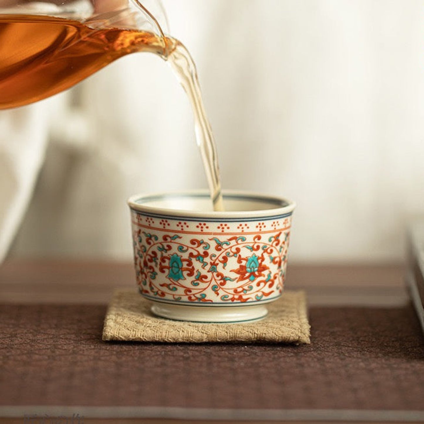 Fengcai Enamel (Famille Rose) Gongfu Tea Cup 70ml