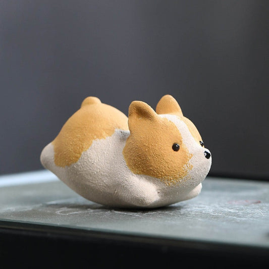 Flying Corgi Dog tea pet