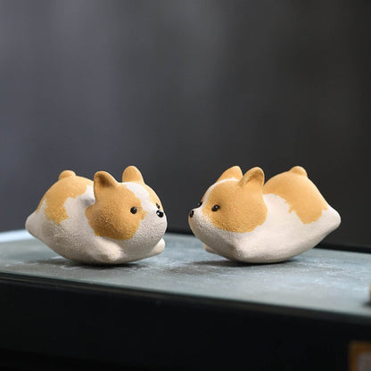 Corgi Dog clay figurine