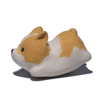 Flying Corgi figurine made with Yixing clay