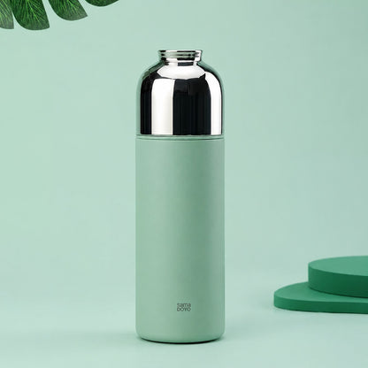 Green Insulated Water/Tea Bottle with Filter & Integrated Cup 400ml