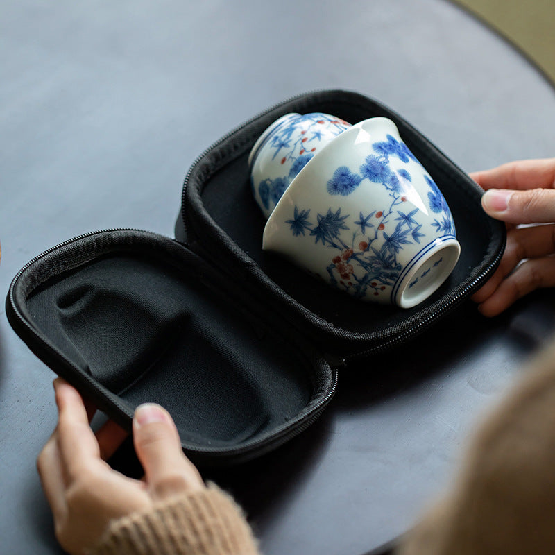 Travel Tea Set with Case and cups