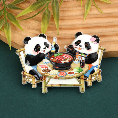 Cute Panda Magnets, Pins & Keychains