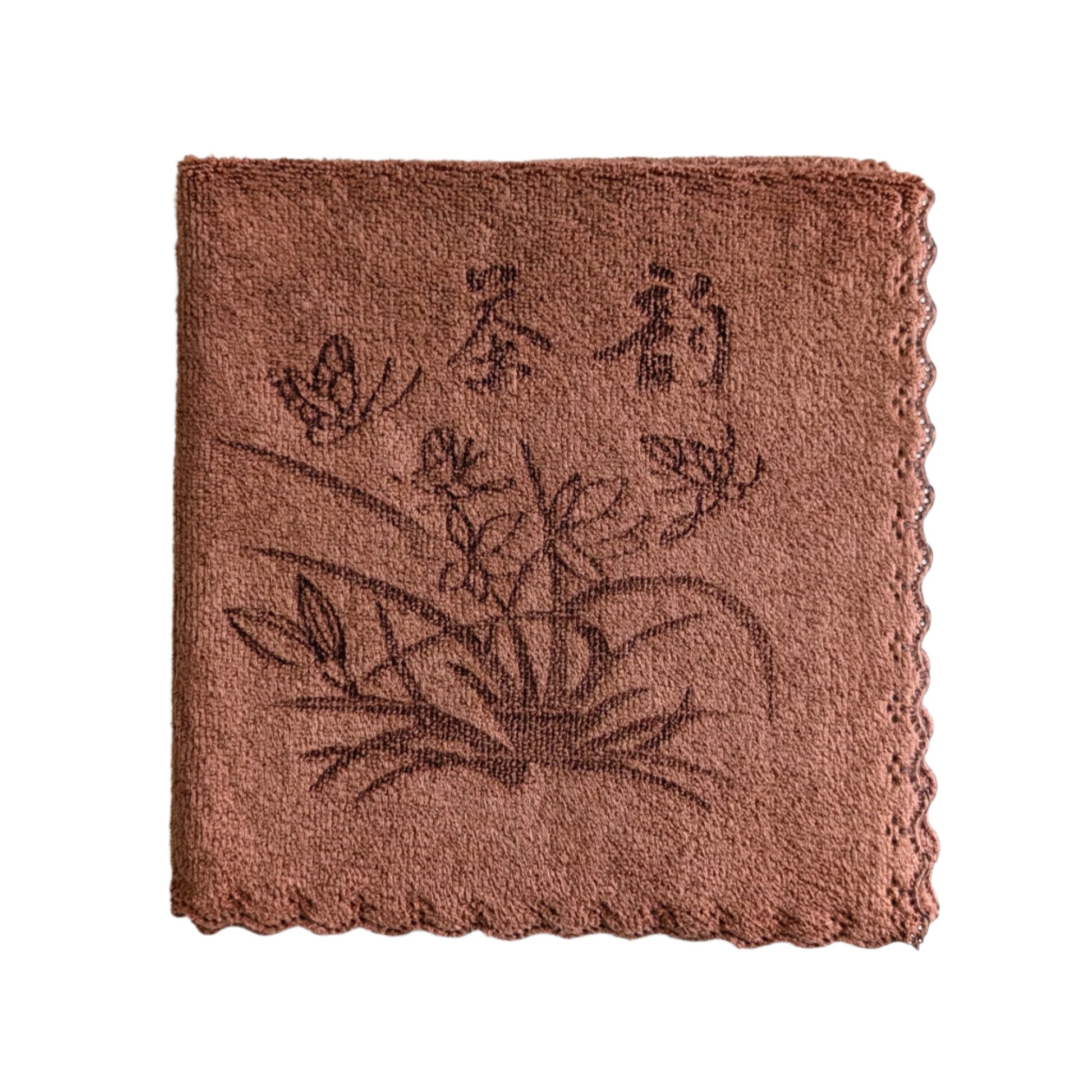 teapot cleaning cloth with flowers decoration