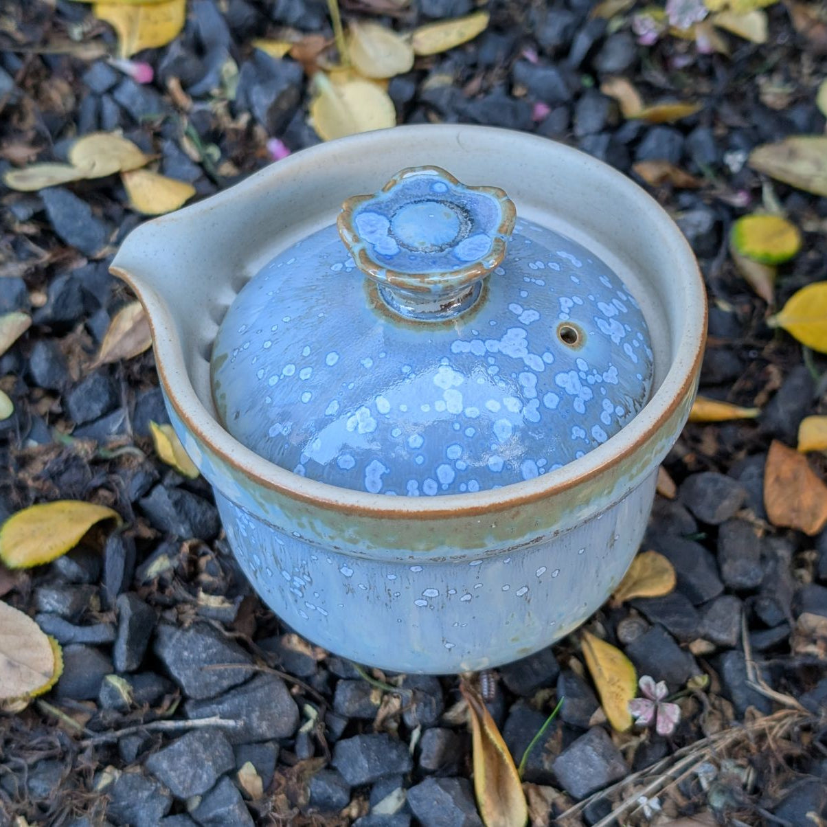 'Blue Aurora' keramický Easy Gaiwan s podšálkem