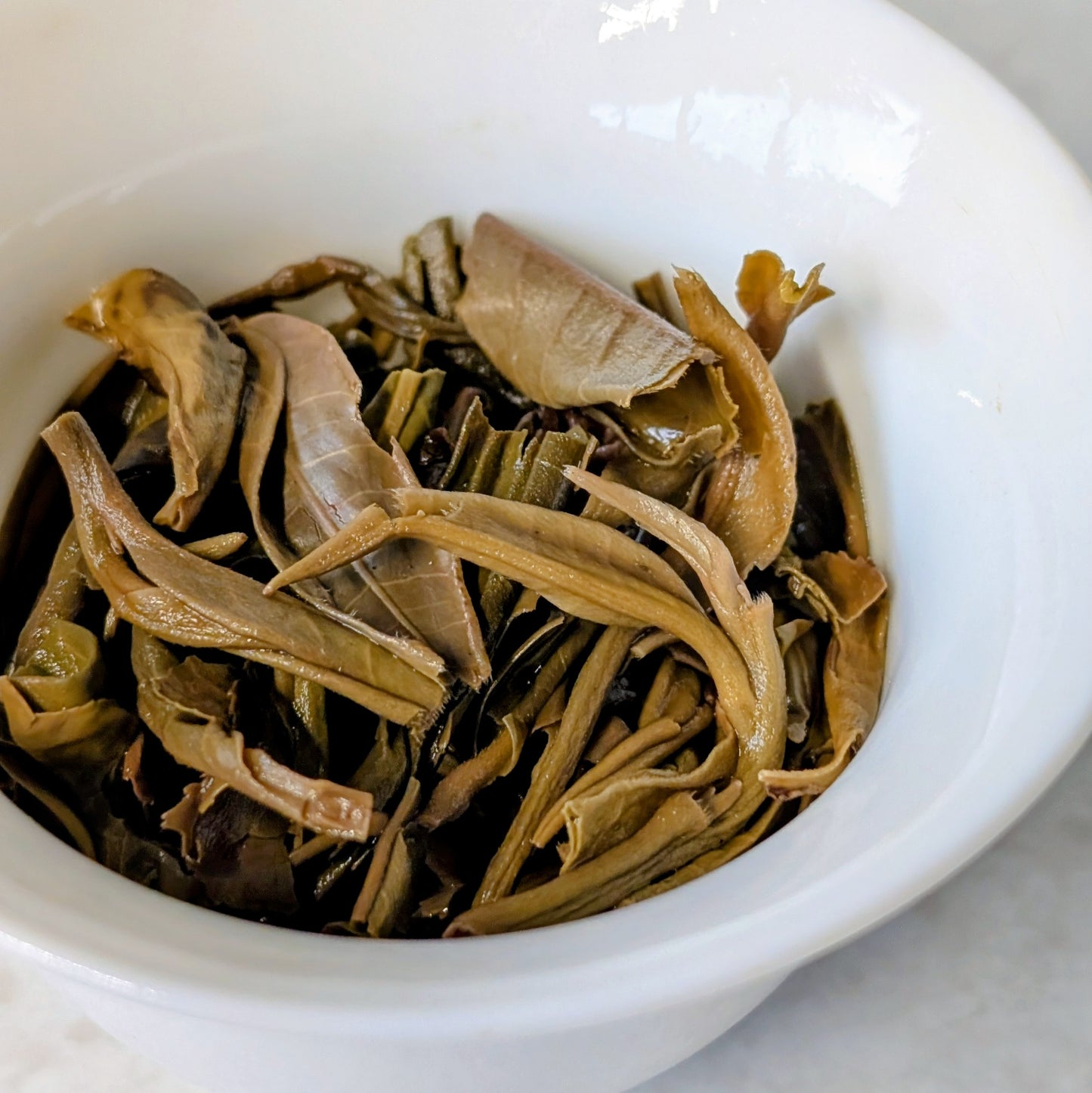 the wet tea leaves after a tea session