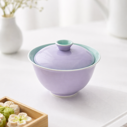 Lila és zöld kerámia gaiwan 110 ml