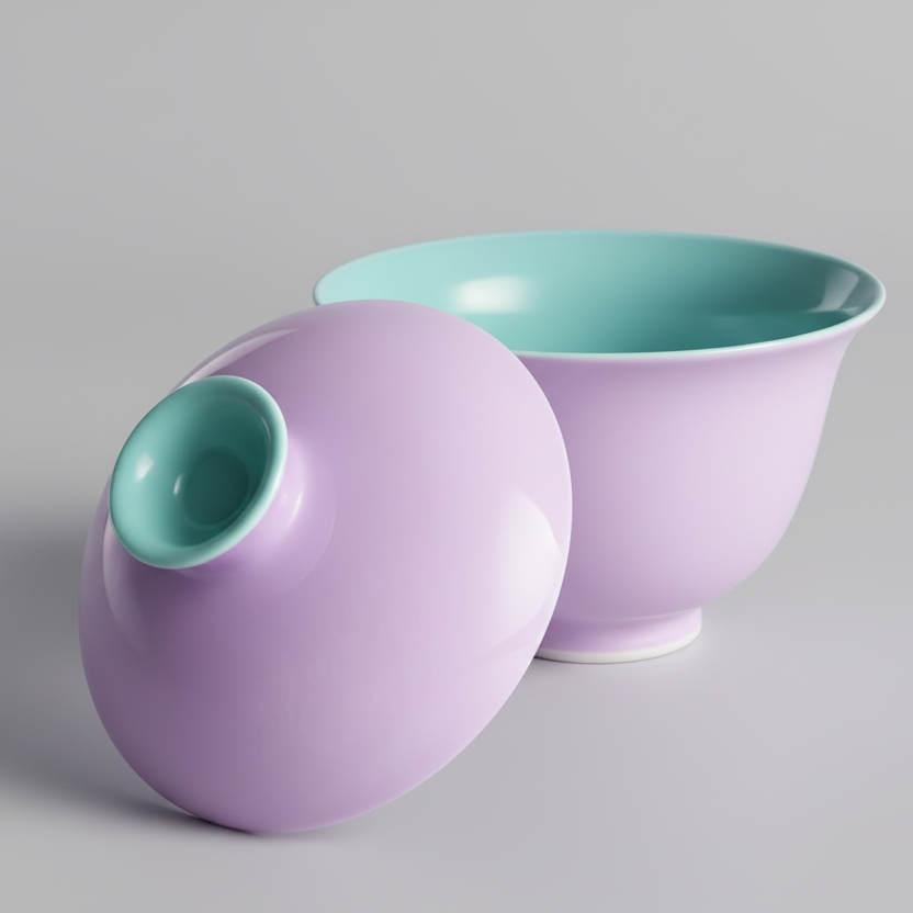 Purple & Green Ceramic Gaiwan 110ml