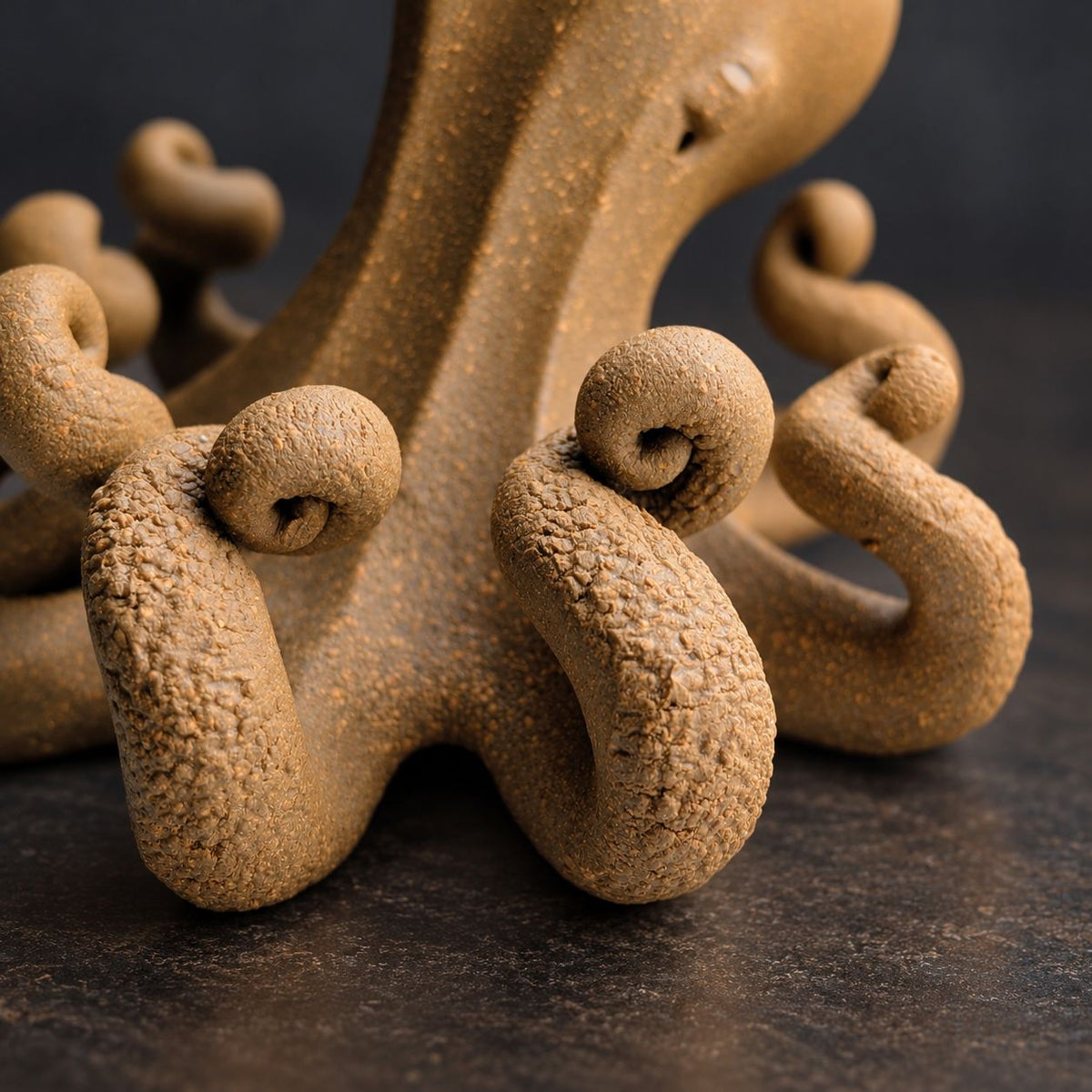 Octopus Tea Pet, Duanni Yellow Clay Octopus Figurine