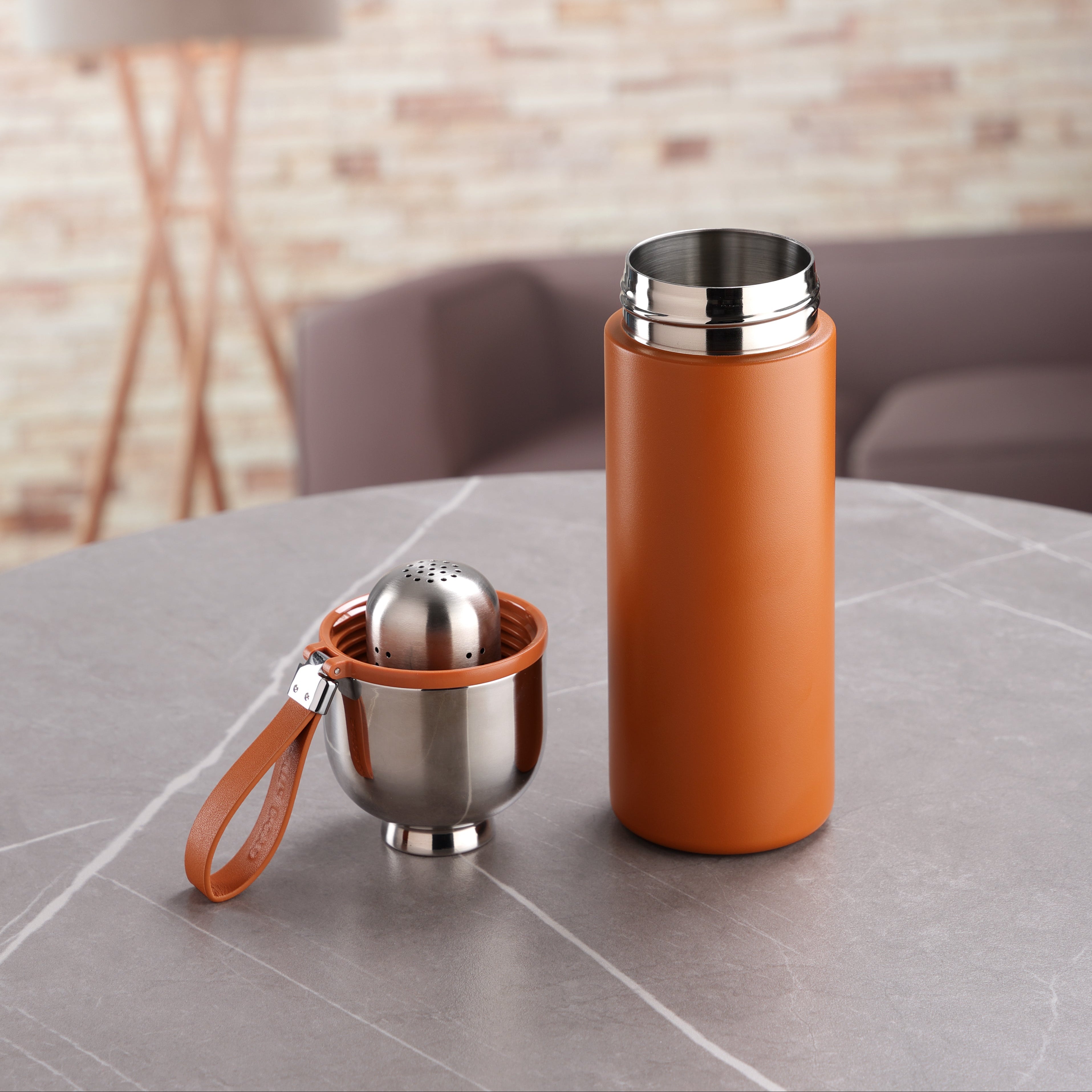 茶こし付きブラウンサーモスフラスク、400ml | Teasenz.eu