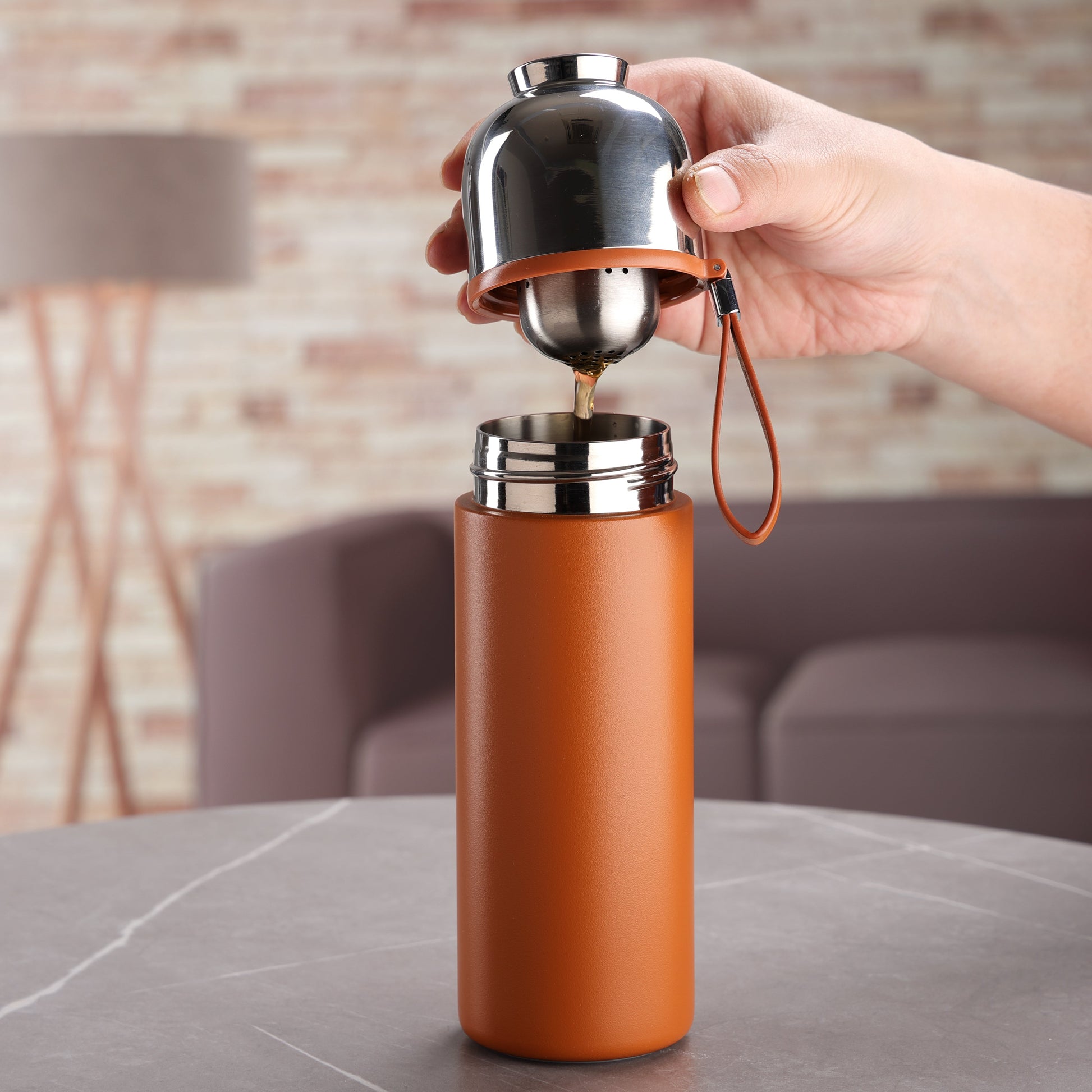 preparing tea in a thermos flask