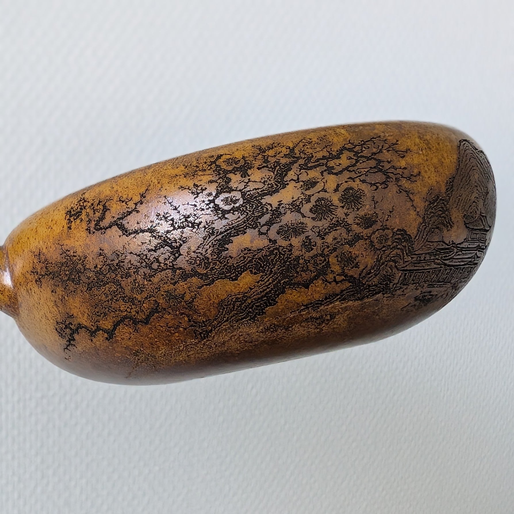 Yixing Long Gu Jin Sha Ni Clay Kyusu Teapot Cicada & Bamboo detail2