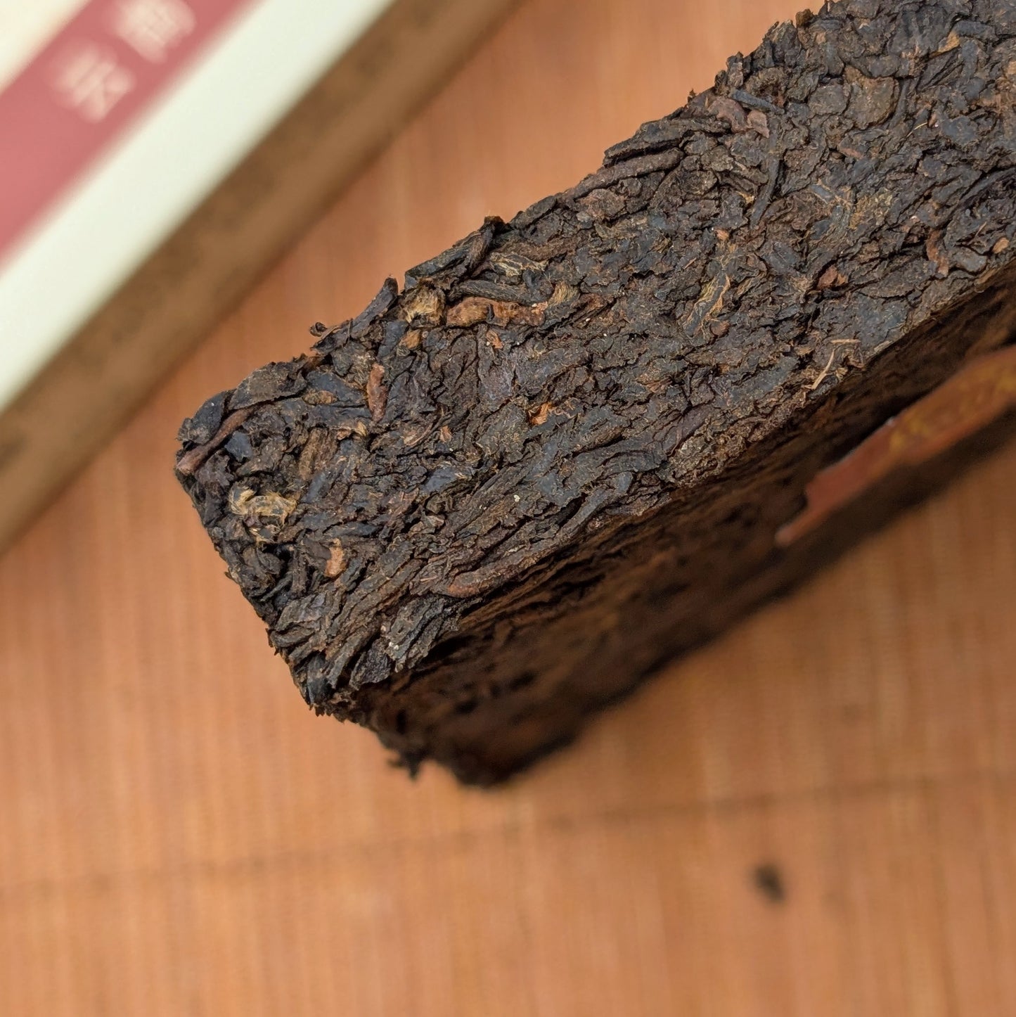 compressed tea leaves in brick from 