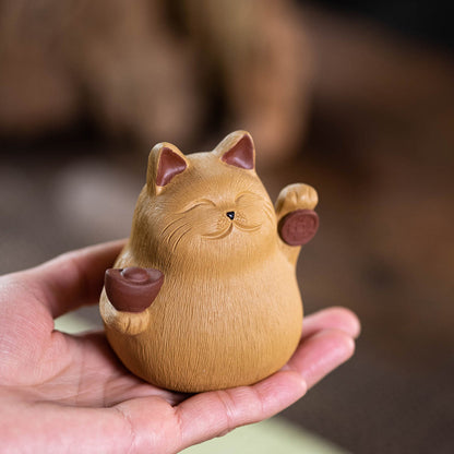 Kat Tea Pet - Geluks Kat Klei Figuur