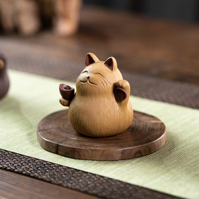 Kat Tea Pet - Geluks Kat Klei Figuur