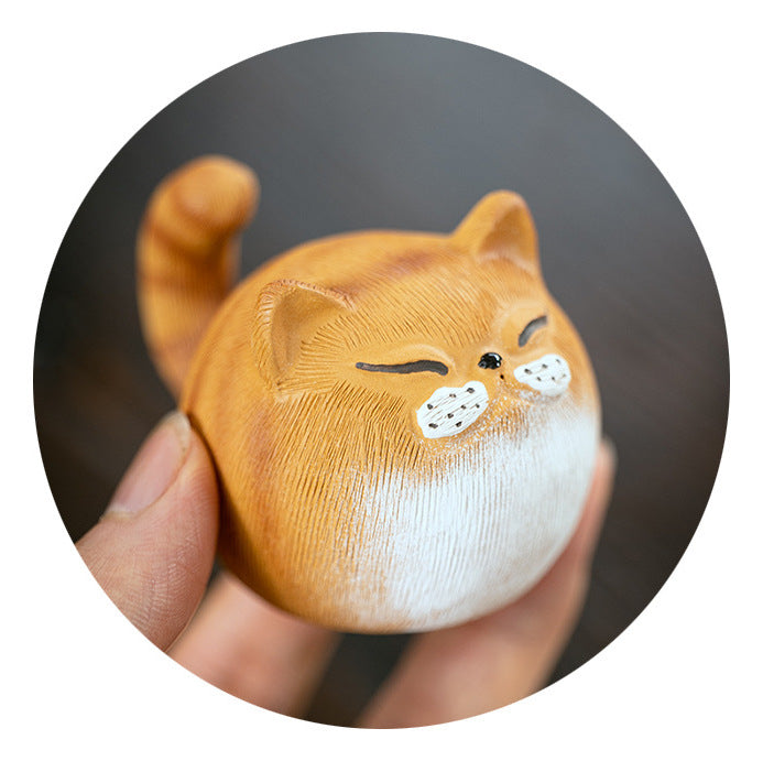 Kat Tea Pet - Schattig kattenfiguurtje van klei