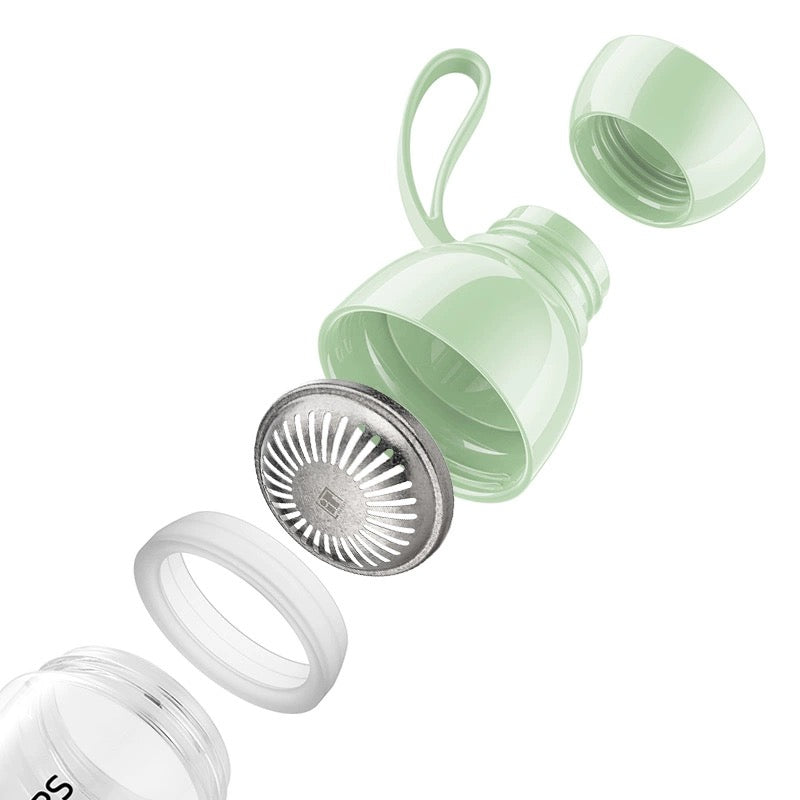 green tritan water bottle with filter