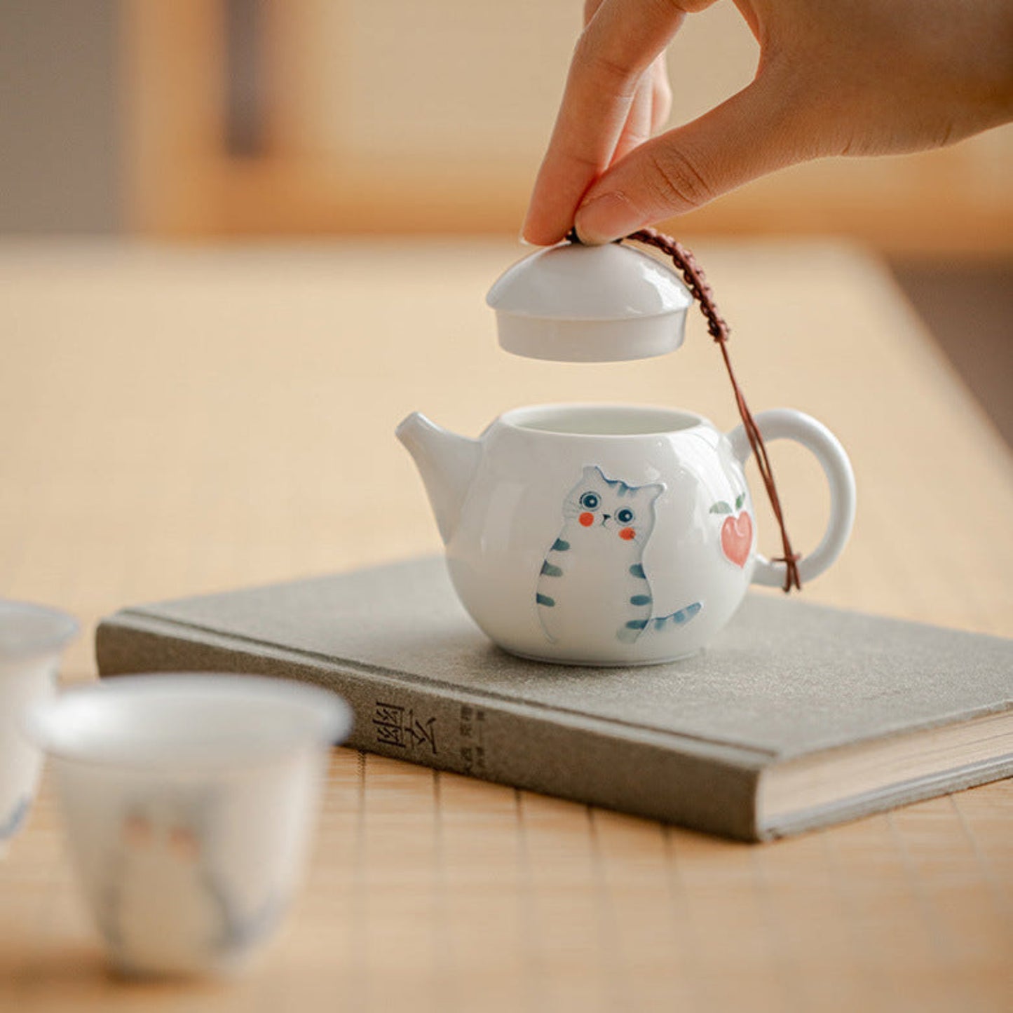 hand-painted porcelain teapot