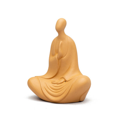 Gezichtsloze Boeddha Tea Pet, gele Duan Ni Yixing kleifiguur