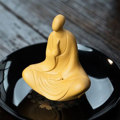 Gezichtsloze Boeddha Tea Pet, gele Duan Ni Yixing kleifiguur