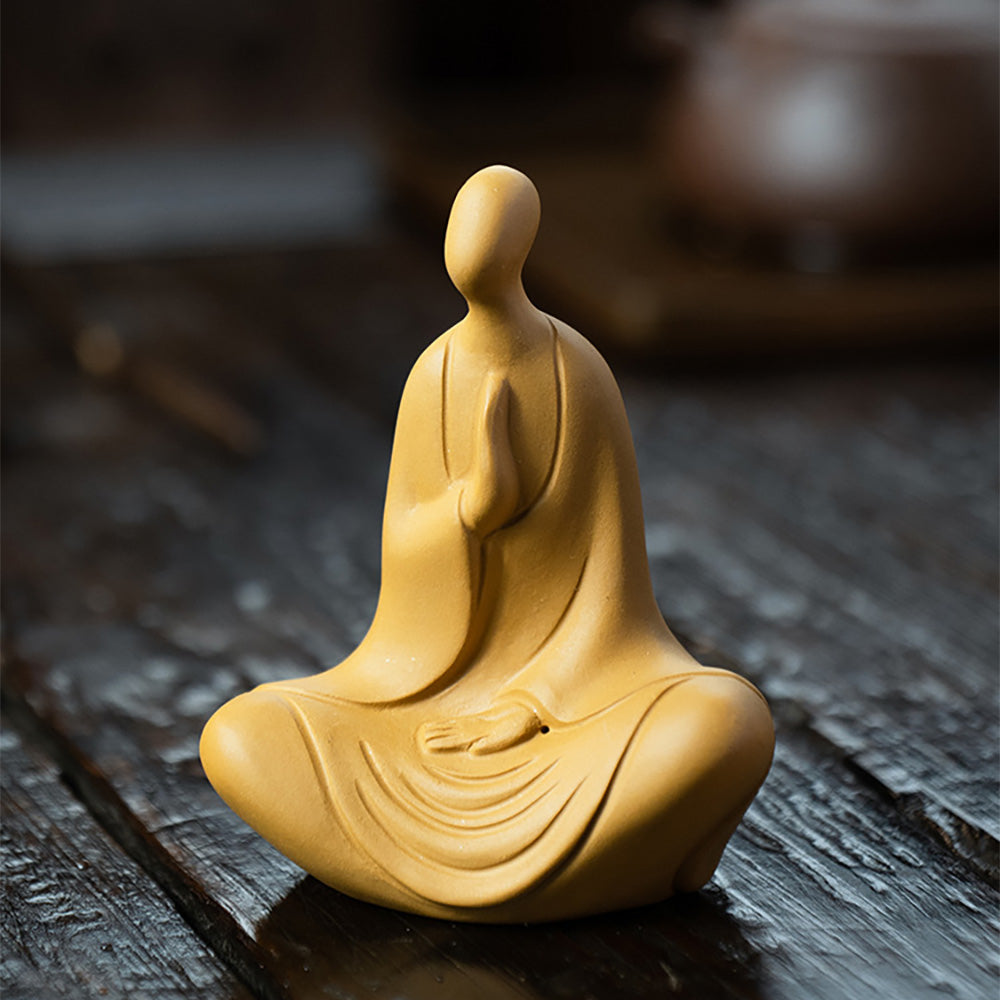 Gezichtsloze Boeddha Tea Pet, gele Duan Ni Yixing kleifiguur