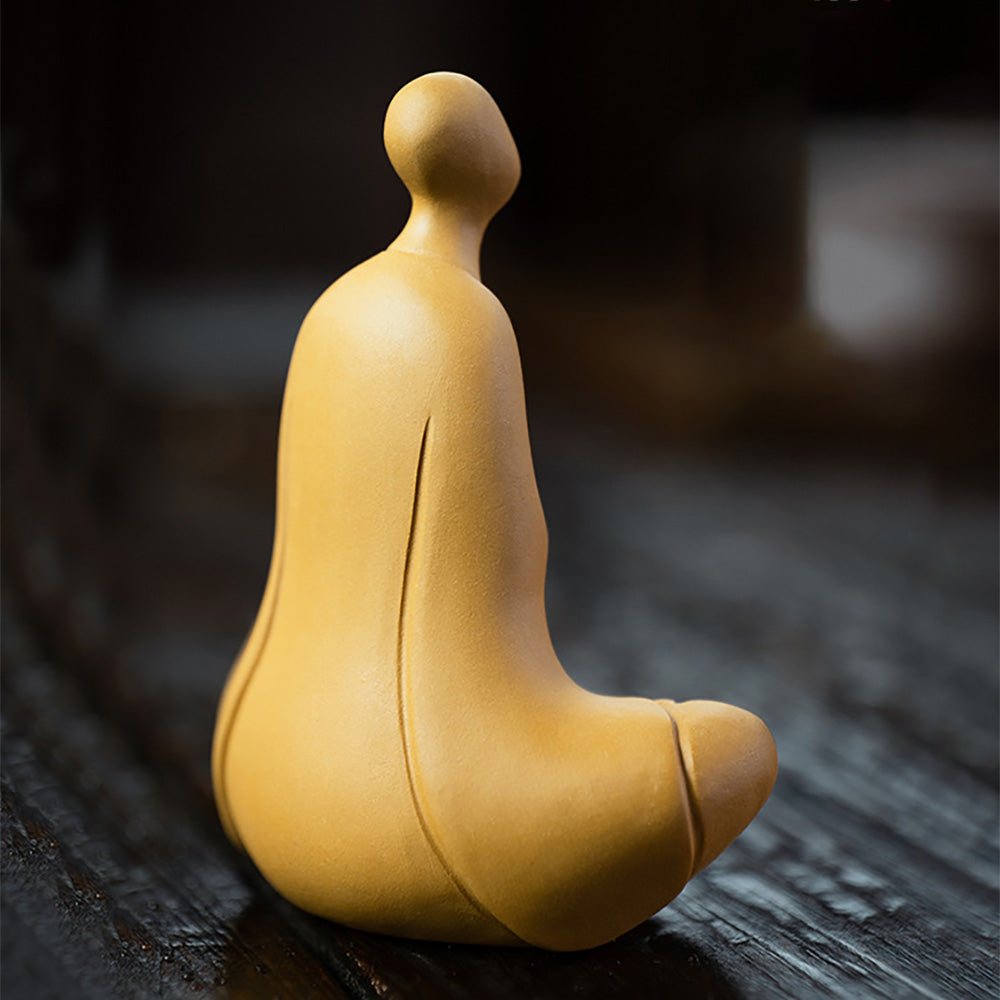 Gezichtsloze Boeddha Tea Pet, gele Duan Ni Yixing kleifiguur