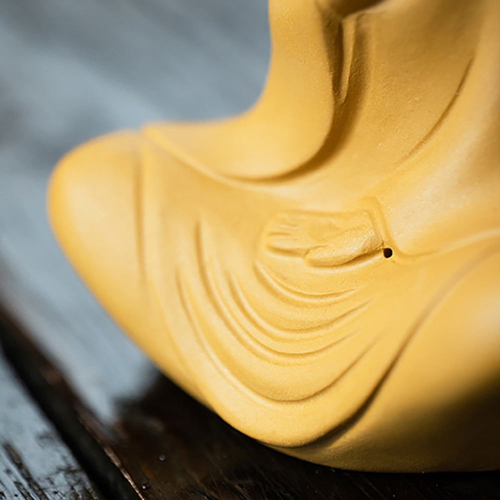 Gezichtsloze Boeddha Tea Pet, gele Duan Ni Yixing kleifiguur