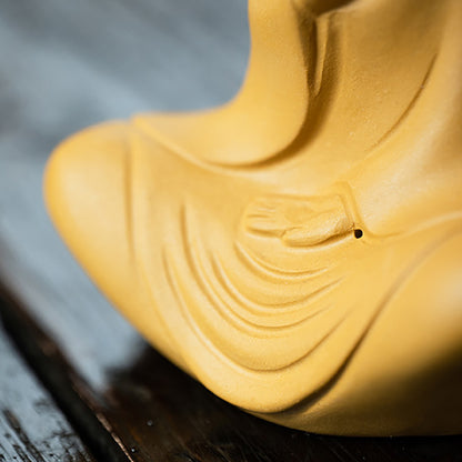 Gezichtsloze Boeddha Tea Pet, gele Duan Ni Yixing kleifiguur