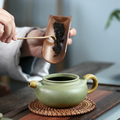 Dou Qing Clay, Fang Gu Yixing Teapot, Clay Kneading Technique 270ml