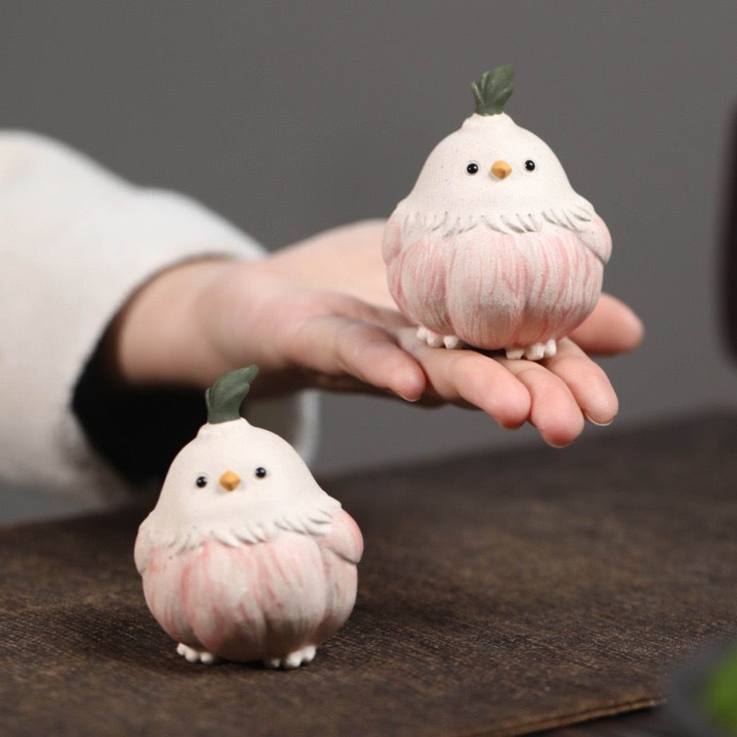 cute garlic chick tea pet