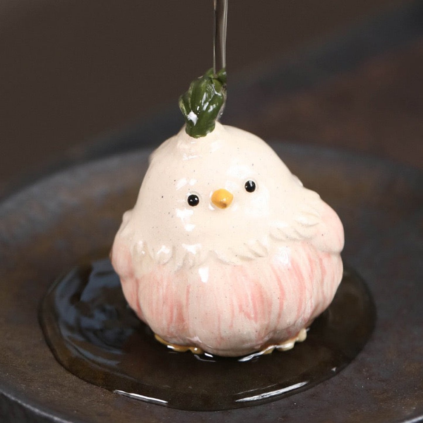 bird shaped as garlic clay decor