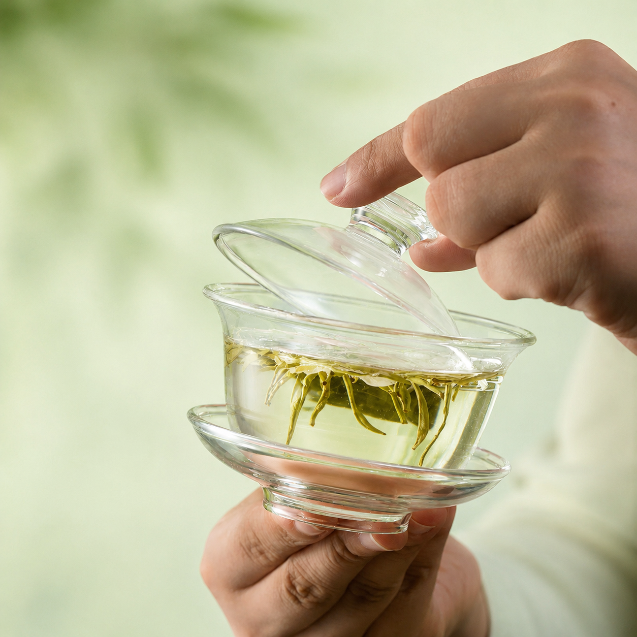 Lasinen gaiwan, premium-ruokaluokka, karkaistu kirkas lasi 120 ml