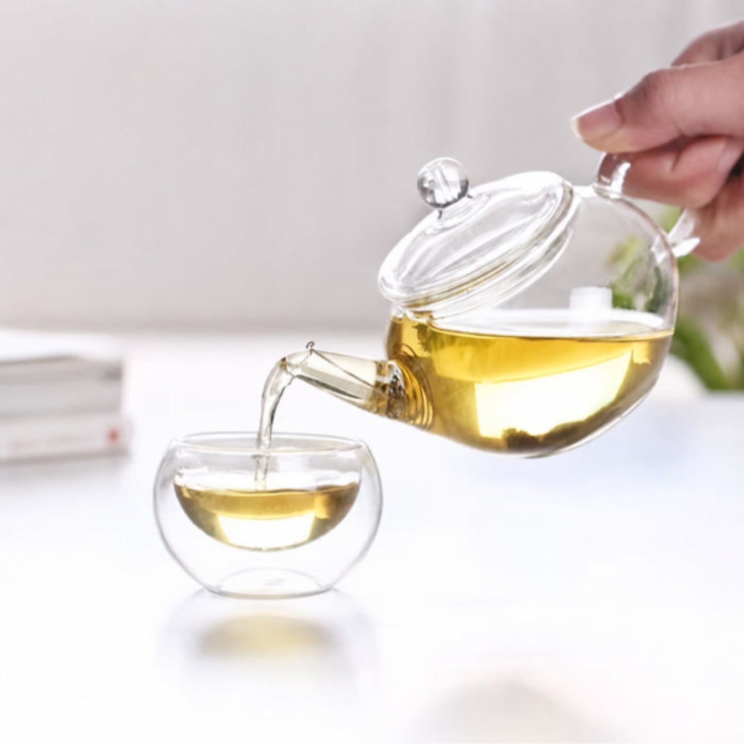glass teaware, teapot with filter