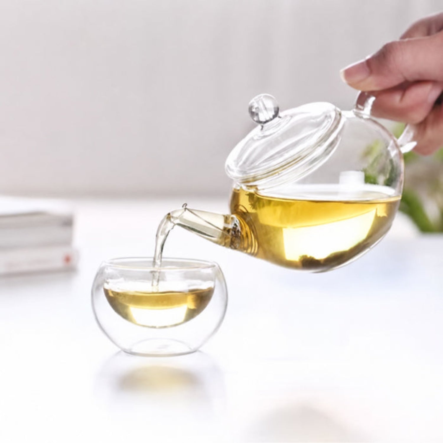 glass teaware, teapot with filter
