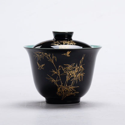 black tea bowl, traditional gaiwan 