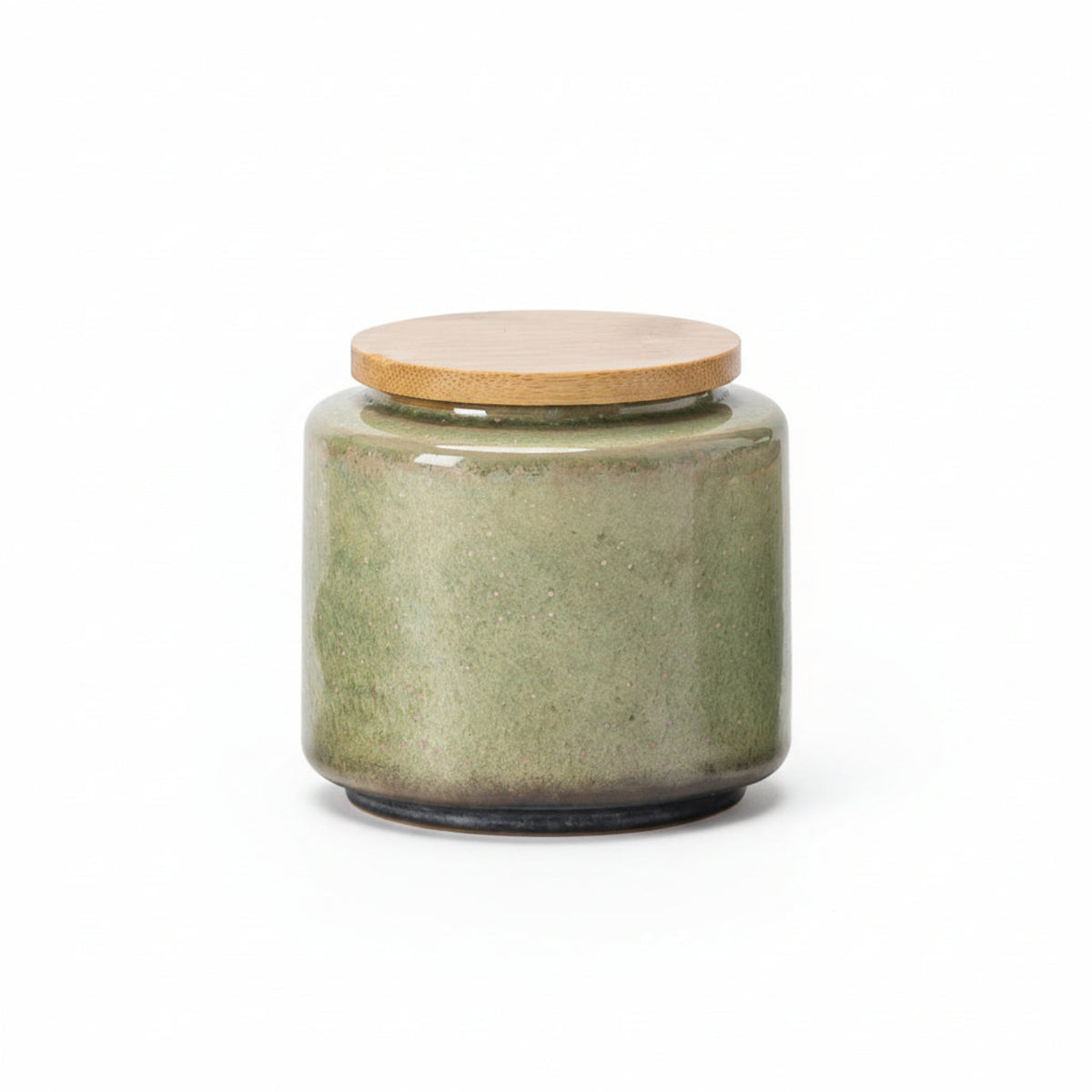 Ceramic Chinese Tea Caddy for Loose Tea with Bamboo Lid