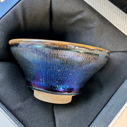 'Resembling Peacock Feathers' Tenmoku Tea Cup