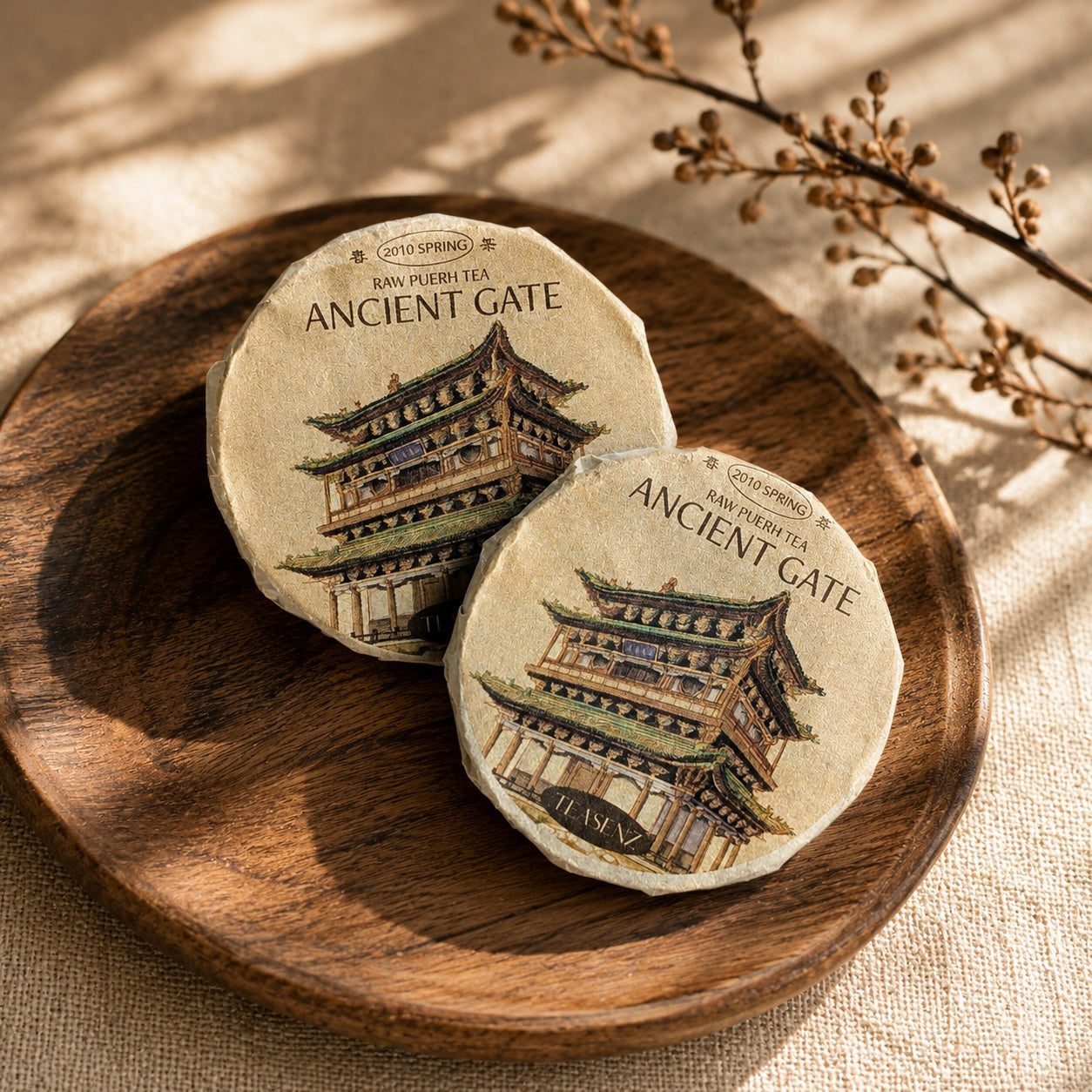 2010 Ancient Gate Yiwu Pu Erh crudo envejecido, mini pasteles de 7g